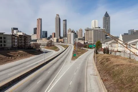 Downtown atlanta empty highway Stock Photos