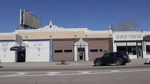 Downtown Augusta Georgia pan of old town style buildings Discotheque Lounge a Stock Footage 149040801