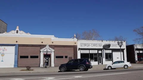Downtown Augusta Georgia pan of old town style buildings Discotheque Lounge m Stock Footage 149042683