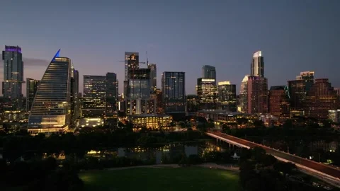 Downtown Austin at Dusk Stock Footage 288515947