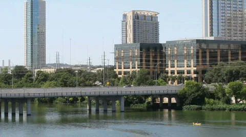 Downtown Austin, Texas First St. Bridge Stock Footage 795271