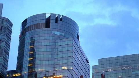Downtown background looking up towards high-rise buildings Stock Footage 92090365