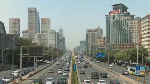 Downtown Beijing, traffic Stock Footage 71846525