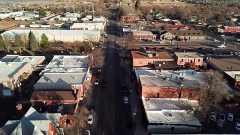 Downtown Berthoud | Colorado Front Range | Main Street 1 | 4K Drone Footage Stock Footage 172079650