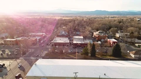 Downtown Berthoud | Colorado Front Range | Full Town 1 | 4K Drone Footage Stock Footage 172079807