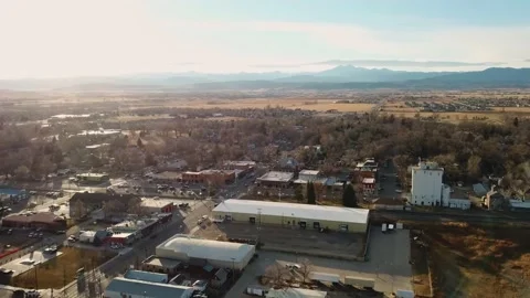 Downtown Berthoud | Colorado Front Range | Full Town 2 | 4K Drone Footage Stock Footage 172079839