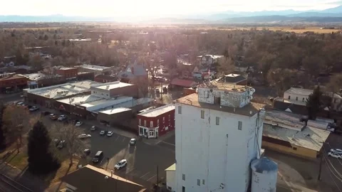 Downtown Berthoud | Colorado Front Range | Full Town 3 | 4K Drone Footage Stock Footage 172079859