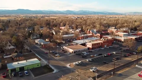 Downtown Berthoud | Colorado Front Range | Full Town 4 | 4K Drone Footage 스톡 동영상 172079886