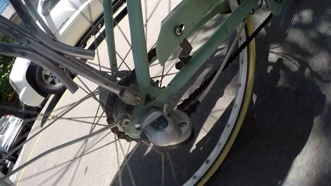 Downtown Biking Stock Footage 95008776