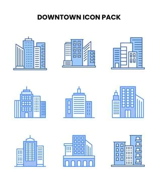 Downtown Blue UI Icons Pack Ilustración de archivo