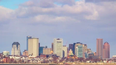 Downtown Boston Timelapse with clouds Stock Footage 102904336