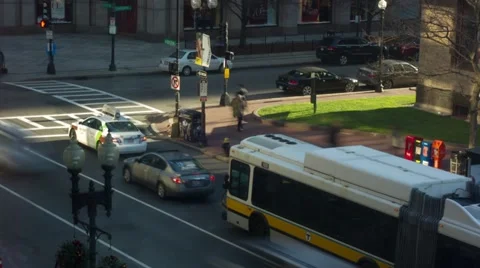 Downtown Boston Traffic Timelapse Video stock 15464446