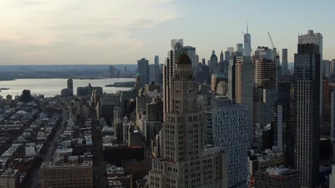 Downtown Brooklyn Skyline with Historic Clock Tower in March 2020 Stock-Footage 127059427