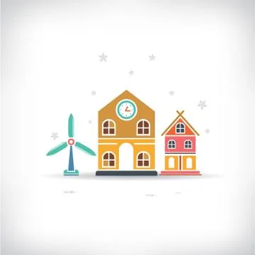 Downtown, building background Stock Illustration