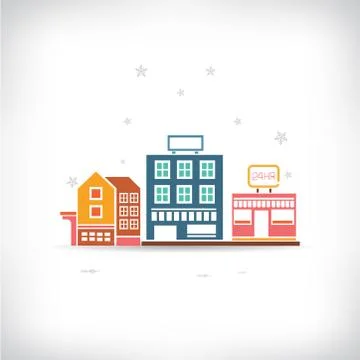 Downtown, building background Illustrazione stock