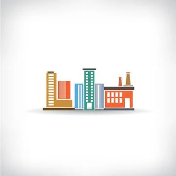 Downtown, building background Stock Illustration