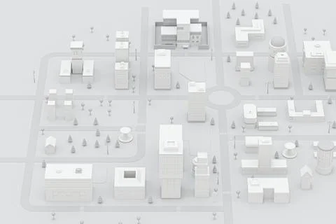 Downtown building, simulation city, 3d rendering. Stock Illustration