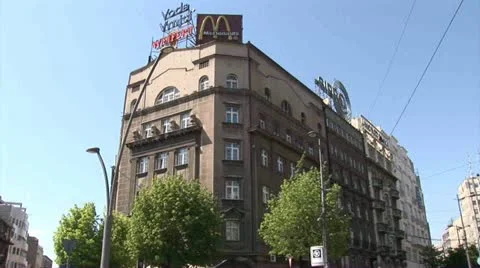 Downtown Buildings, Belgrade - Serbia Stock Footage
