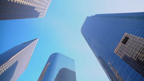 Downtown Buildings Looking Up Stock Footage 73094038