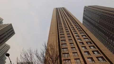Downtown Buildings Looking Up - Ground view looking up at buildings Stock Footage 73224338