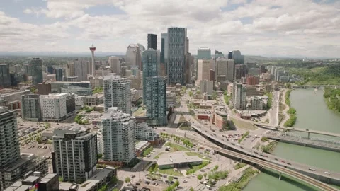 Downtown Calgary in 8K Stock Footage 242114699