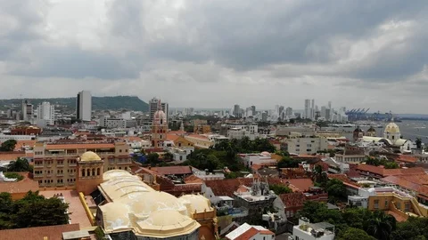 Downtown Cartagena Stock Footage