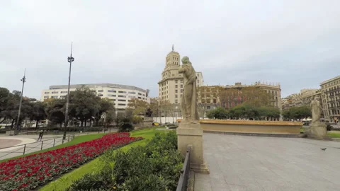 Downtown Central Square Statue Stock Footage 95318786