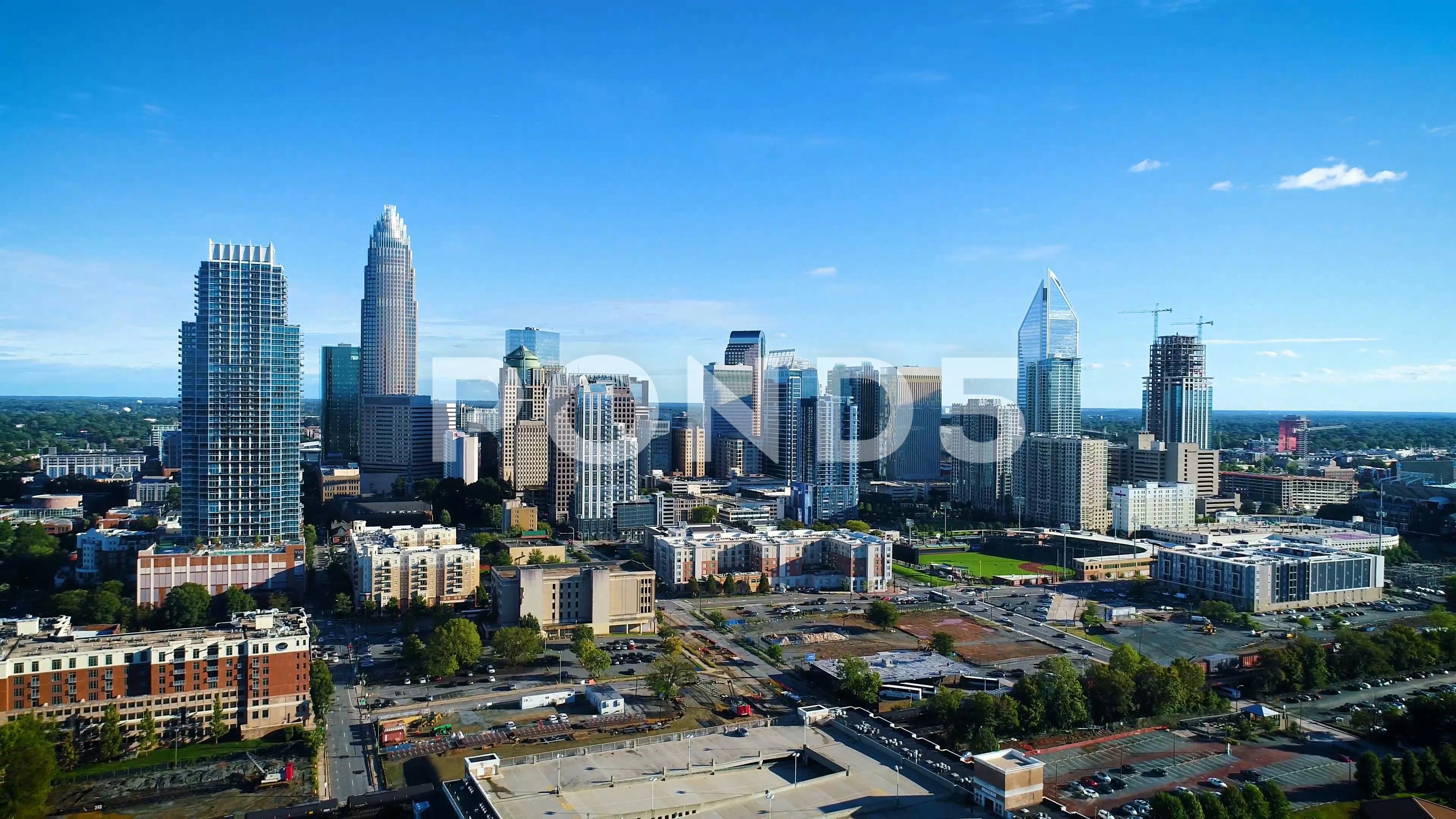 Aerial Of Downtown Charlotte North Carolina Usa Stock Photo