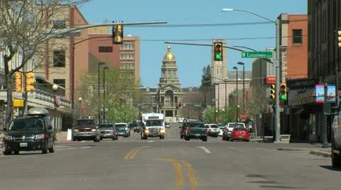 Downtown Cheyenne Wyoming Time Lapse Stock Footage