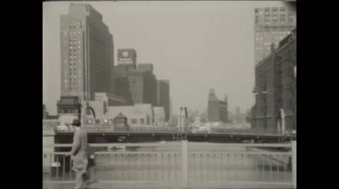 Downtown Chicago Bridge Stock Footage 47525864