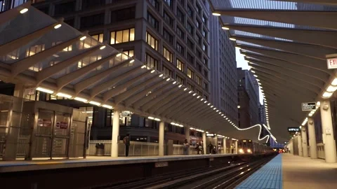 Downtown Chicago Loop Train Station Stock Footage 252553557