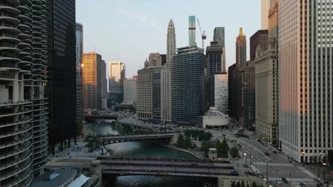 Downtown Chicago River Stock Footage 198211544