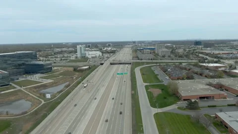 Downtown Chicago Wil El Train Passing. Chicago Aerial Skyline Downtown Building Stock Footage 275299904