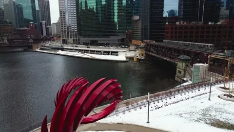 Downtown Chicago in Winter 01 Stock Footage 170958061