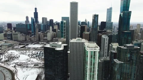 Downtown Chicago in Winter 03 Stock Footage 170958064