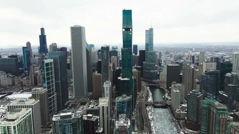 Downtown Chicago in Winter 04 Stock Footage 170958065