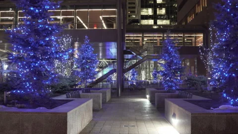 Downtown Christmas Lights display. Stock Footage 143286708