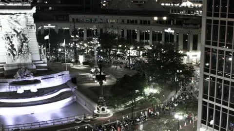 Downtown Circle Indianapolis (Time lapse) Stock-Footage 8974302