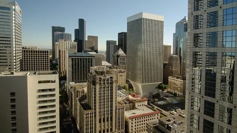Downtown cityscape time lapse of day to night then night to day Stock Footage 84292945