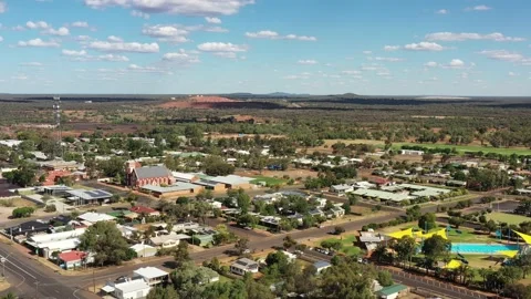 Downtown of Cobar mining regional town in rural arid climate outback – 4k. Stock Footage 171189929