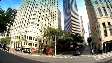 Downtown corner Stock Footage 8575273