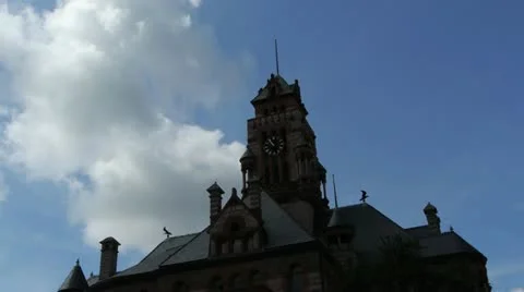 Downtown Courthouse Silhouette Video stock 11848911