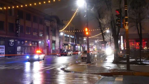 Downtown crime scene Stock Footage 101994204
