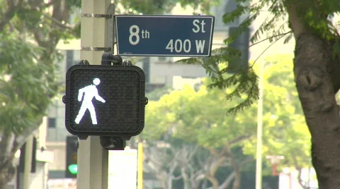Downtown - crosswalk 8th Stock-Footage 504141