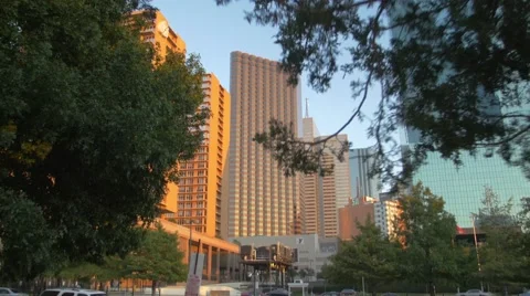 Downtown Dallas at sunset Stock Footage 46523686