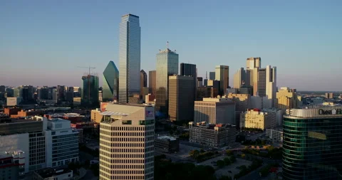 Downtown Dallas at sunset Stock Footage 150185497