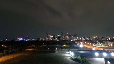 Downtown Dallas thunderstorm Stock Footage 254513868