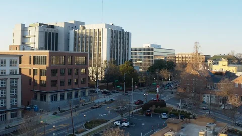 Downtown Decatur Drone Shot in 4K Stock Footage