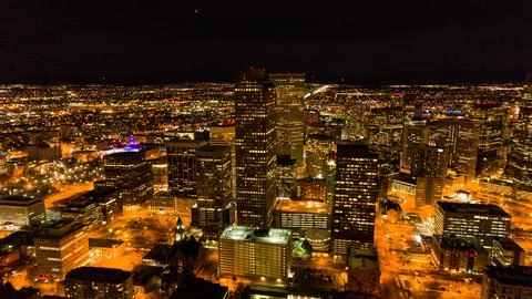 Downtown Denver at Night D0004 FINAL Feb 2017 Stock Photos