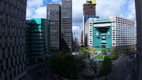 Downtown Detroit - fly through Stock Footage 254428791